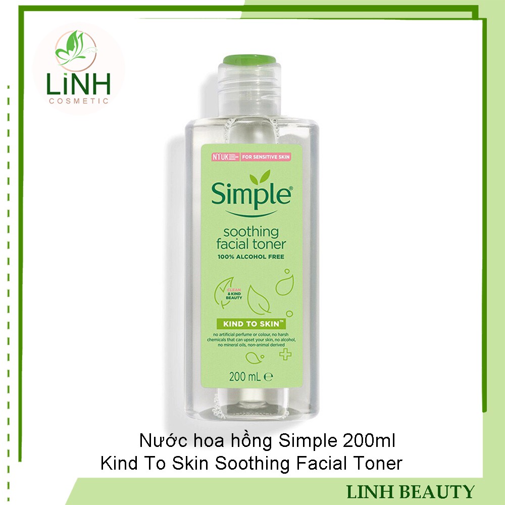 Nước hoa hồng Simple Kind To Skin Soothing Facial Toner 200ml