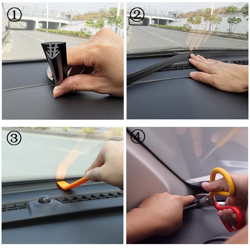 Dải Cao Su 1.6M Hình Chữ U Dán Niêm Phong Cửa Sổ Xe Hơi Cách Âm/Chống Thấm Nước/Bụi