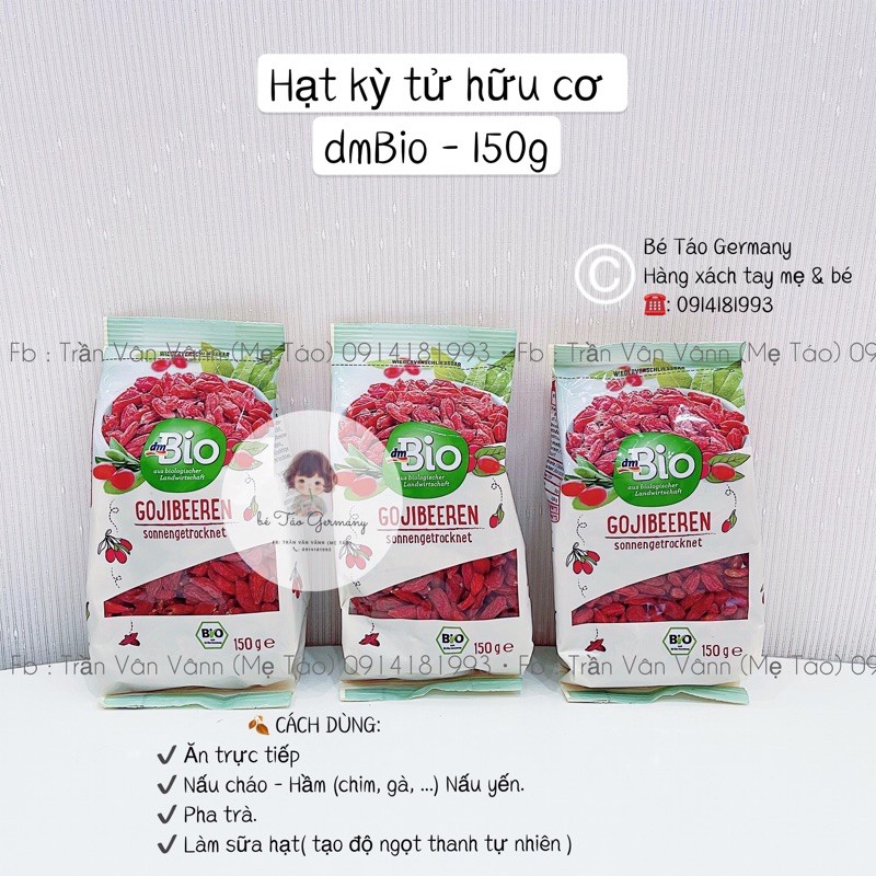 (Date: 1/2023) Hạt kỳ tử hữu cơ EnerBio Đức - 150g