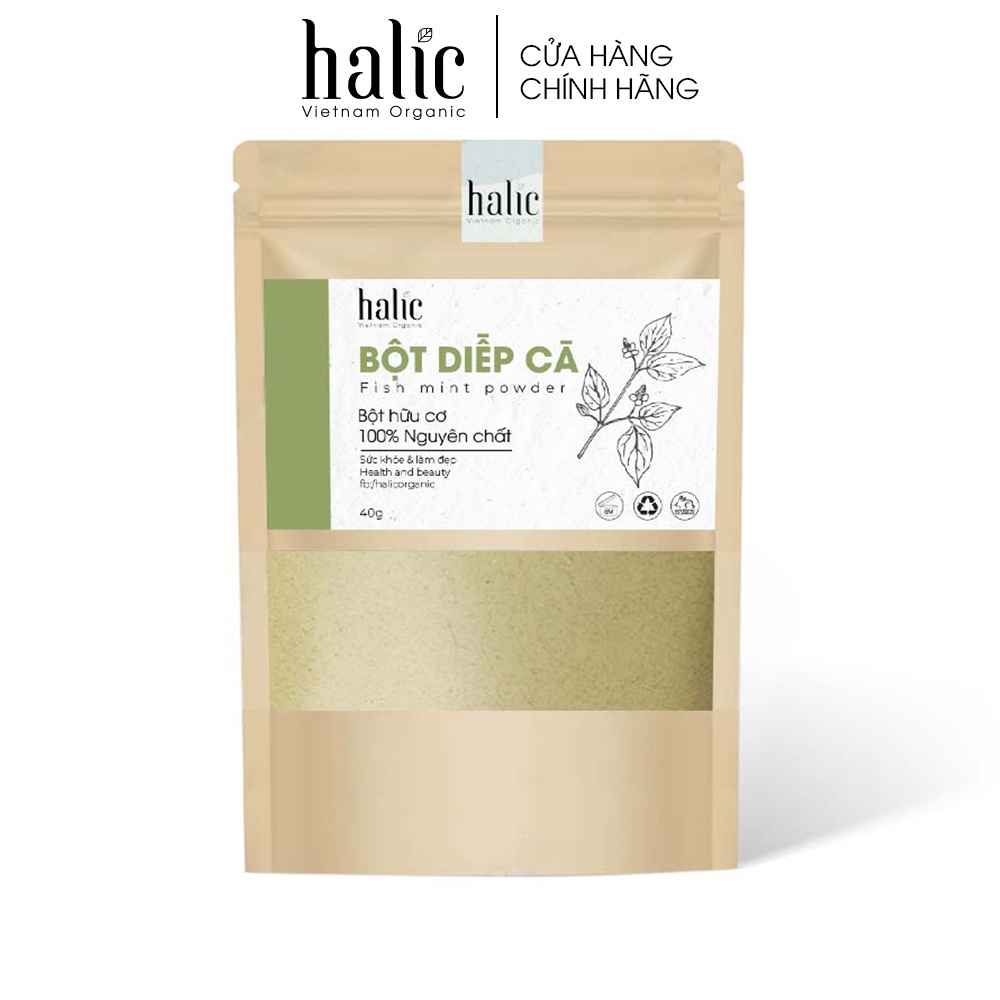 Bột Diếp Cá đắp mặt nạ nguyên chất Halic Organic 125G ngừa thâm, xóa nám tàng nhang, ngăn ngừa mụn ẩn hiệu quả