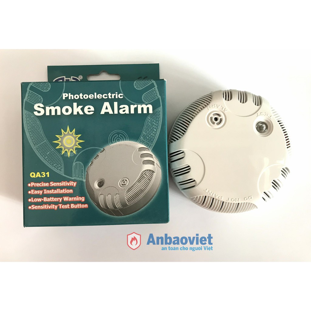 Thiết bị cảnh báo khói độc lập không dây, Đầu báo cháy tự động, model - QA31, chính hãng Horing