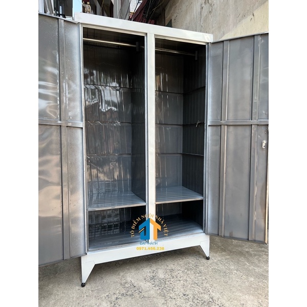 Tủ tôn treo quần áo 2 cửa nhiều màu, 2 khoang treo đồ rộng dãi cao 1m7 rộng 95cm
