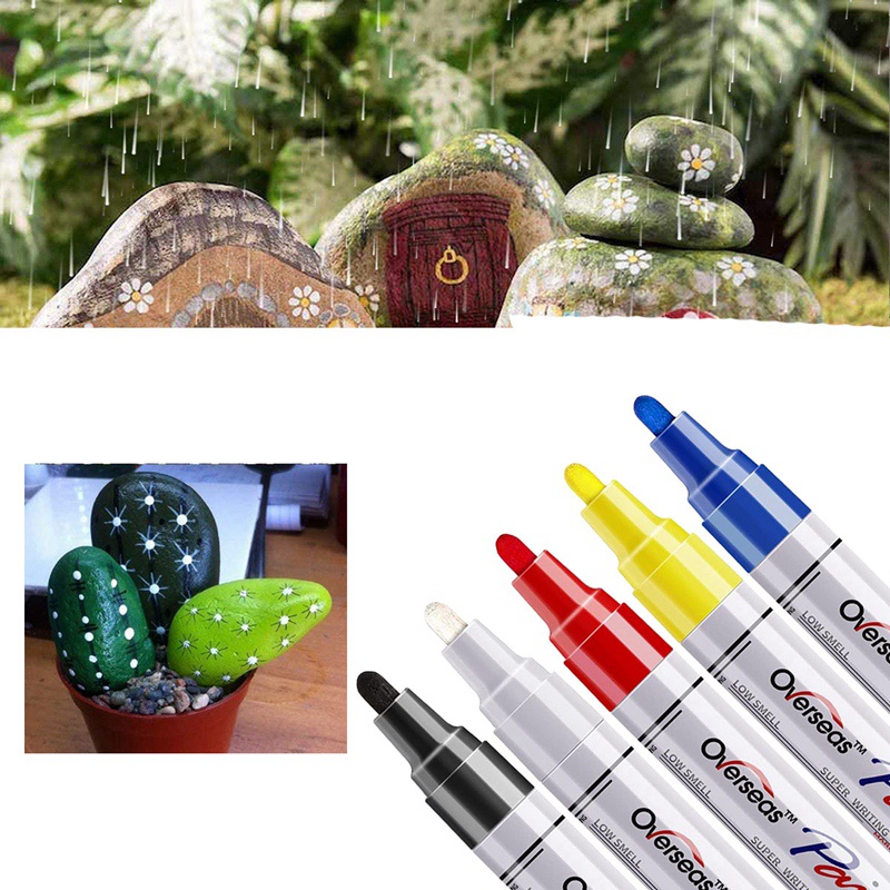 Bút Đánh Dấu 5 Màu Vĩnh Viễn Đầu Trung Bình Khô Nhanh Chống Nước