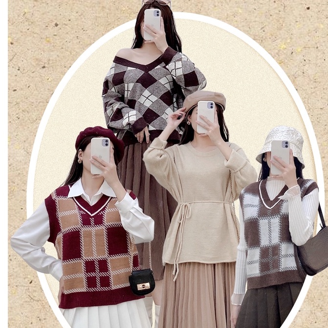 Áo ghile len kẻ cảo nữ LYRA, chất len mịn dày dặn họa tiết kẻ ô xinh xắn-VSYAL0009 | BigBuy360 - bigbuy360.vn