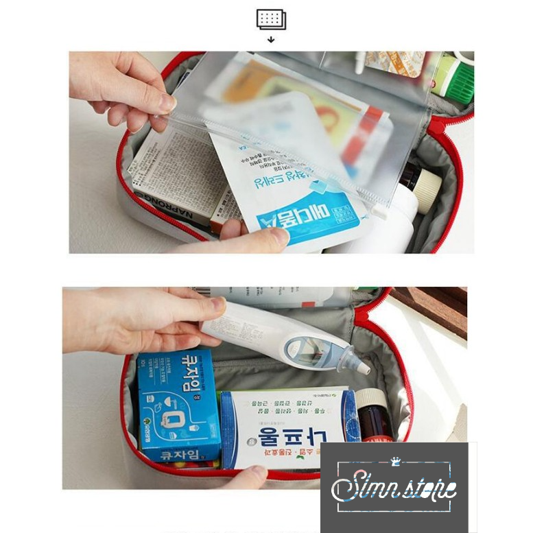 Túi Y Tế Du Lịch ngang loại lớn chống thấm, túi đựng thuốc tây, kim chỉ, túi cứu thương tiện dụng.
Slmn_TYTENgang