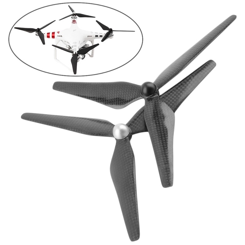 Set 2 cánh quạt 3 lưỡi bằng sợi carbon 9450 CW/CCW cho DJI Phantom 1 2 3