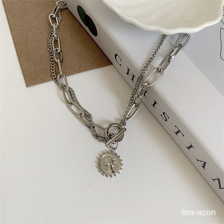 Vòng cổ hai lớp mạ vàng 18K phong cách Âu Mỹ