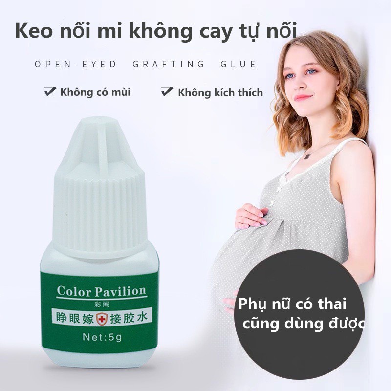 Keo nối mi xanh không cay tự nối , không mùi , không kích ứng