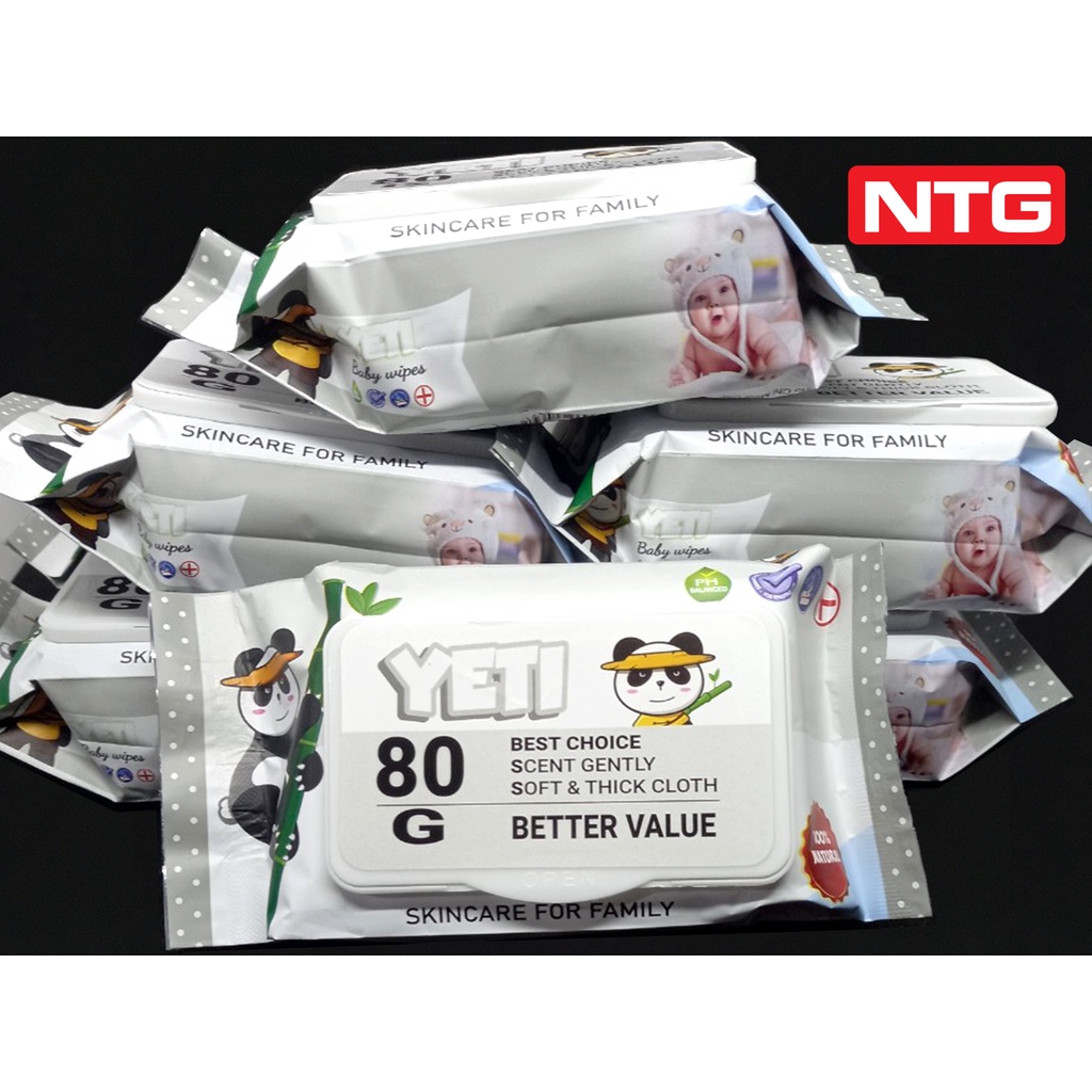 Nguyên thùng 50 gói khăn ướt  JETI XÁM 80g, Hàng xuất khẩu, giá siêu tiết kiệm