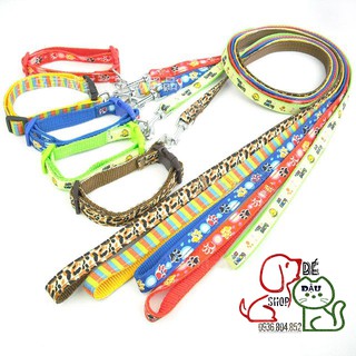 Dây dắt kèm vòng cổ bản 1cm cho mèo và chó nhỏ