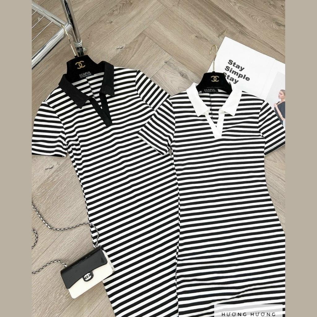 Váy body thiết kế sọc kẻ đầm body sang chảnh HN Clothing V48