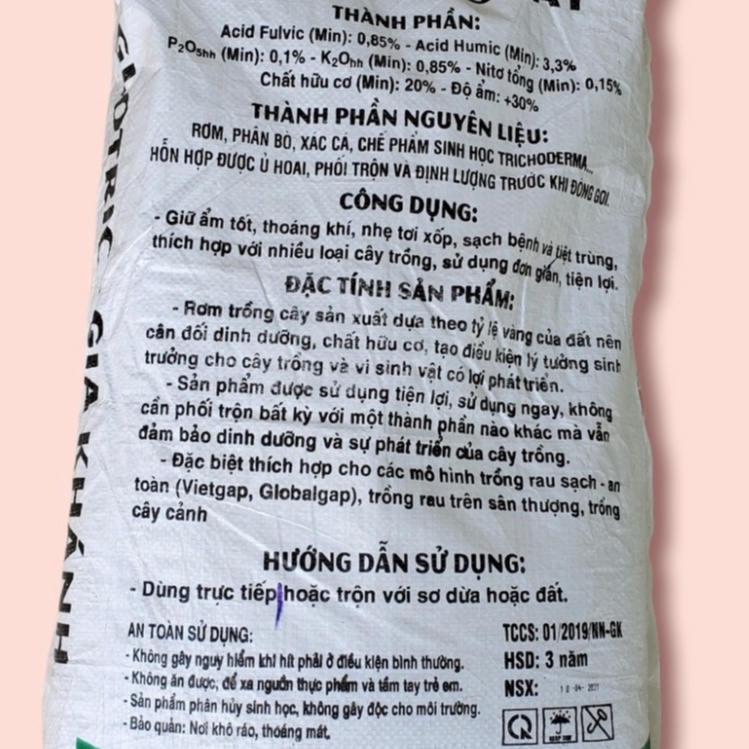 🏵️Phân rơm ủ hoai Glotric_ 🏵️Bao 10kg_Phân hữu cơ, giá thể trồng dinh dưỡng, an toàn không mầm bệnh và dòi bọ🏵️