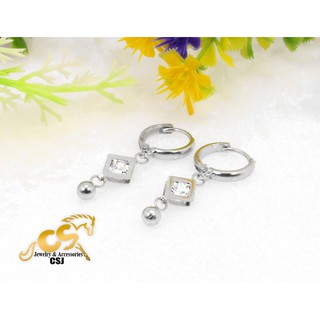 Bông tai inox tòn ten hình thoi