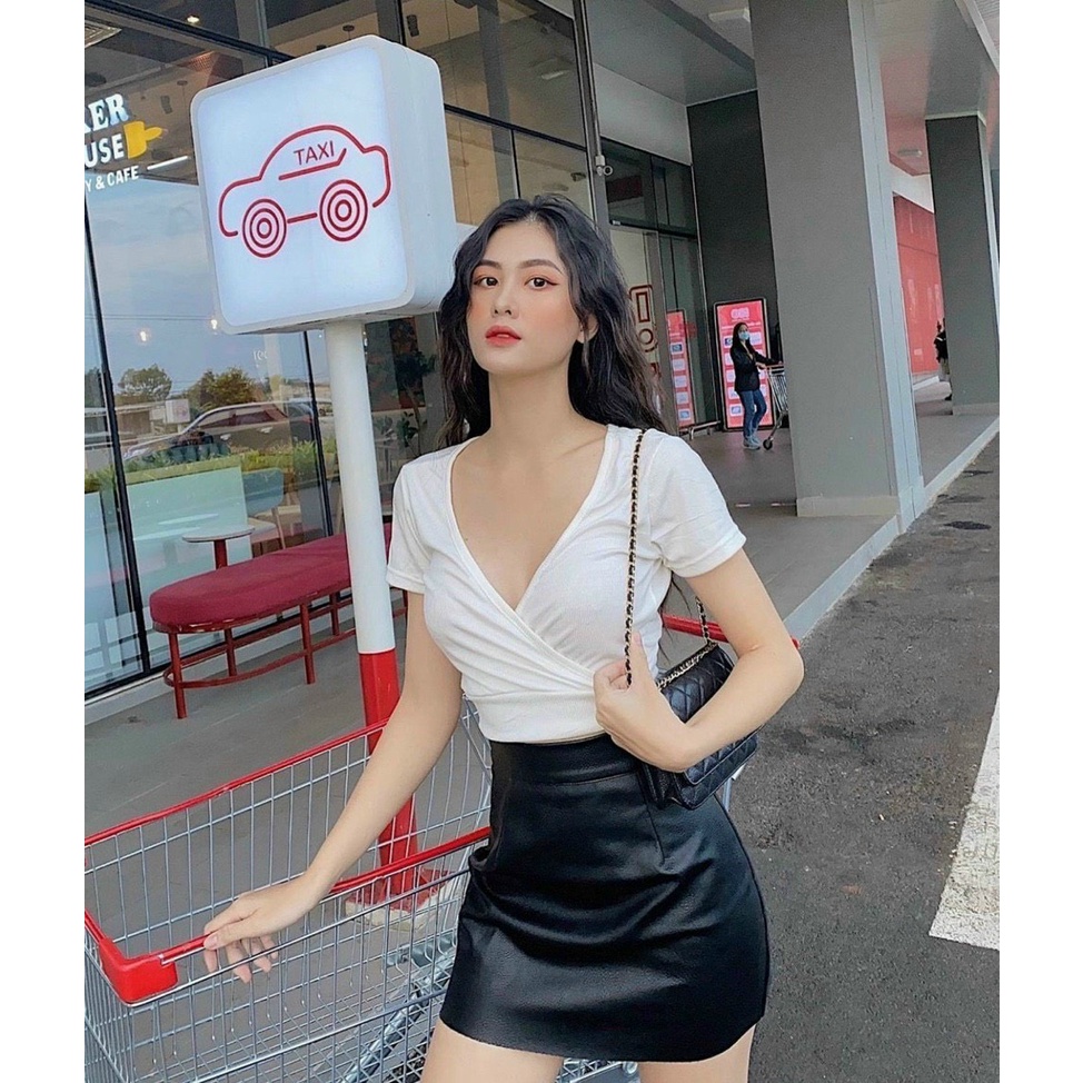 áo croptop đắp chéo ngực xinh na