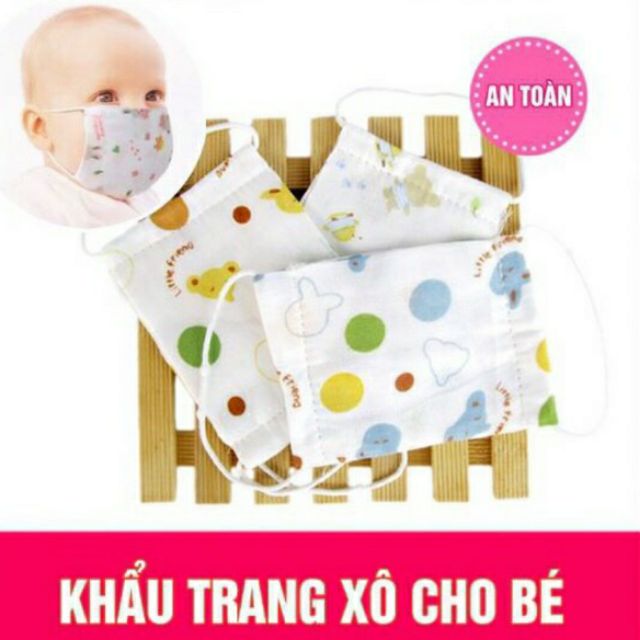 Khẩu trang vải xô cho bé - bé từ 8 tháng-4 tuổi - Việt Nam
