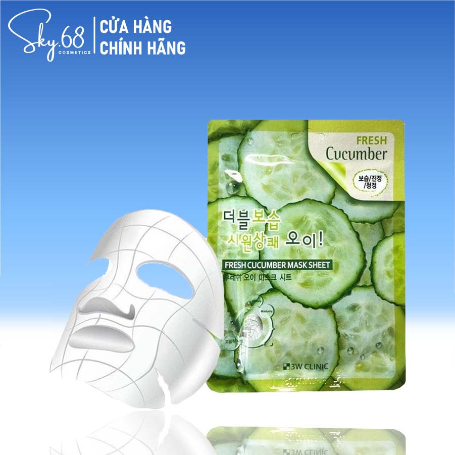 Mặt nạ dưỡng da trắng sáng 3W Clinic Fresh Mask Sheet 23ml - DƯA LEO