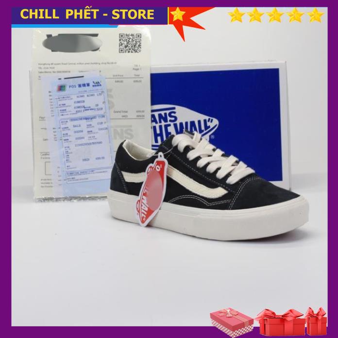 Giày thể thao sneaker van Old skool low đen mũi nỉ cao cấp full box full size.