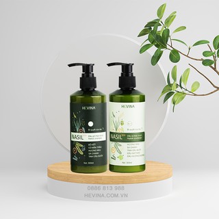 CẶP DẦU GỘI XẢ THẢO DƯỢC NASIL BỒ KẾT GIẢM NGỨA, KÍCH THÍCH MỌC TÓC