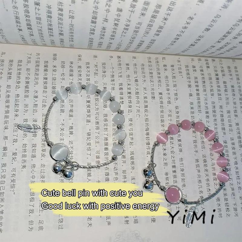 Vòng Tay Đá Opal Đơn Giản Màu Đỏ Dâu Tây Chuông|Vòng Tay Phong Cách Hàn Quốc