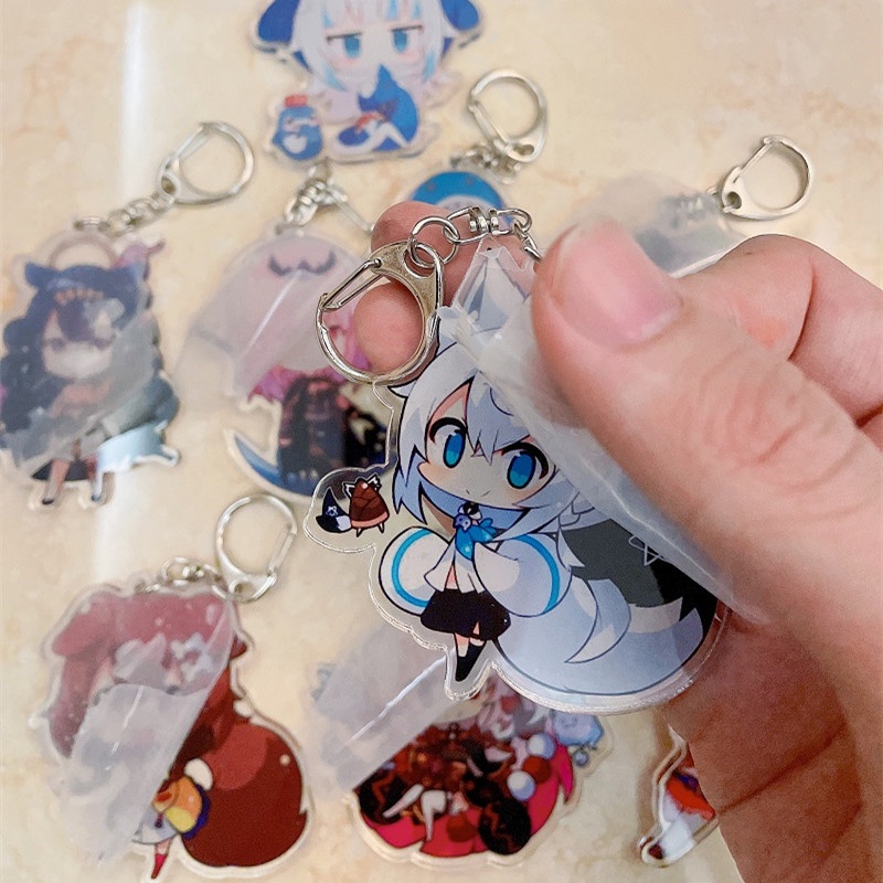 Móc Chìa Khóa Bằng Acrylic Hình Ookami Mio Nakiri Ayame Gawr Gura Usada Pekora
