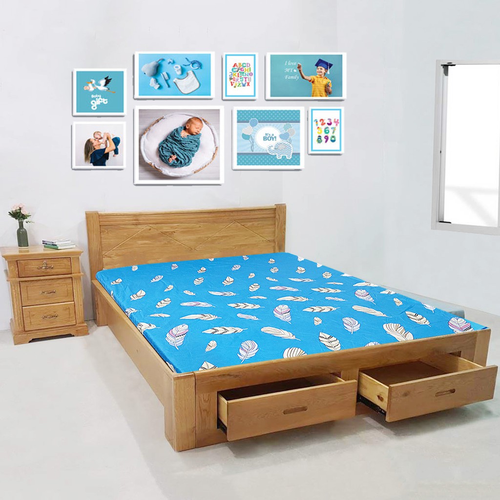 Ga chống thấm cotton thun nano kháng khuẩn 2 lớp kích thước 1m6x2m, 1m8x2m chất lượng cao