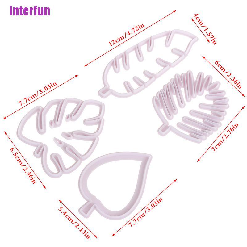 Bộ 4 Khuôn Cắt Bánh Quy Hình Lá Nhiệt Đới