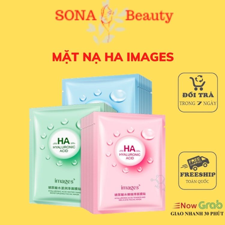 Mặt nạ giấy dưỡng ẩm trắng da HA Mask cấp ẩm thải độc dưỡng da dầu mụn nội địa trung Images SONA