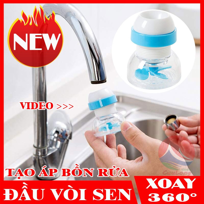 Vòi Áp Rửa Hoa Sen Xoay Tròn, Có Thể Kéo Dài, Tháo Lắp Dễ Dàng, đầu vòi rửa bát thông minh, vòi nối tăng áp hoa sen