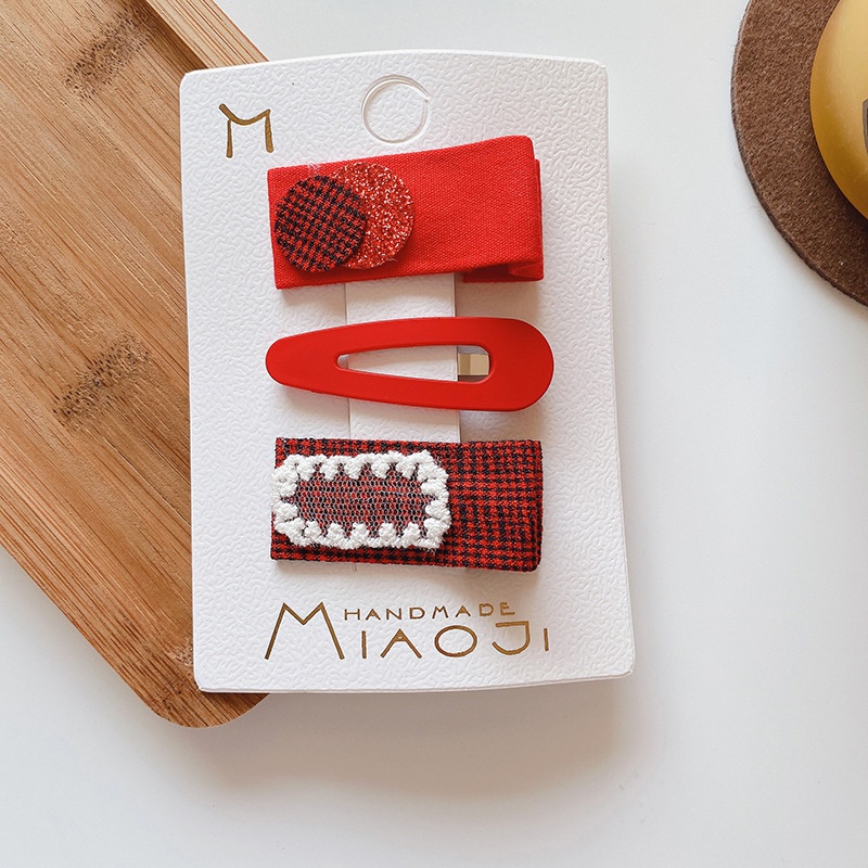 Bộ 3 kẹp tóc phong cách Hàn Quốc đáng yêu thời trang dành cho bé gái