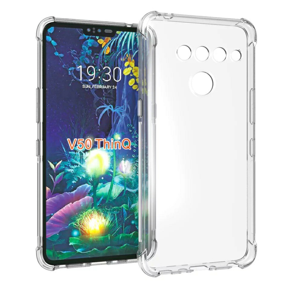 Ốp lưng LG V50 ThinQ / LG V40 ThinQ / LG V60 ThinQ / LG Velvet / LG G8 dẻo trong suốt lồi 4 góc cao cấp lâu ố vàng