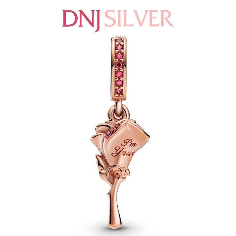 [Hàng cao cấp] Charm bạc 925 cao cấp, hàng chuẩn bạc - Charm Rose Flower thích hợp để mix vòng tay charm - DN034