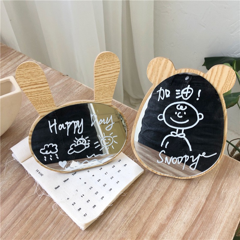 Gương trang điểm tai thỏ NOVET Gương soi Decor Trang Trí Hàn Quốc Xinh Xắn