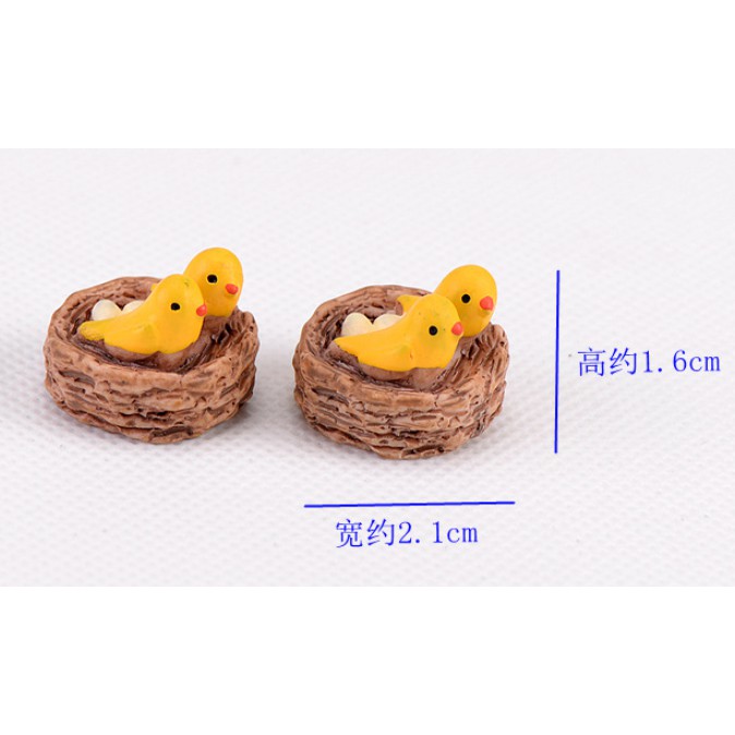 Tiểu cảnh trang trí sân vườn ❤️ đôi chim trong ổ mini ❤️ Đ89