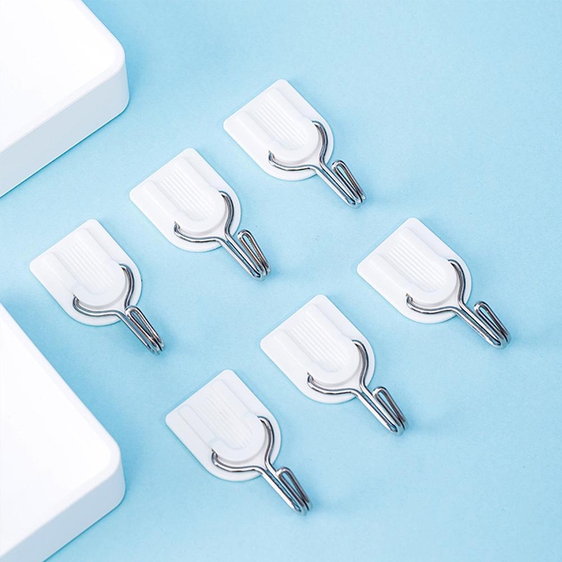 Set 6 Móc Treo Đồ Dán Tường Bằng Nhựa Tiện Dụng