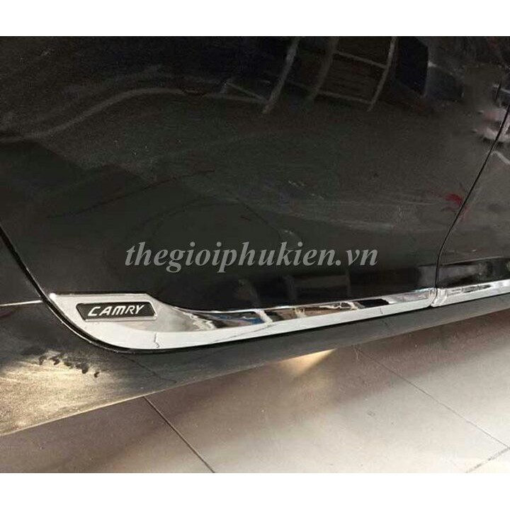 Bộ ốp sườn, nẹp sườn Toyota Camry 2012-2018 chất liệu INOX cao cấp