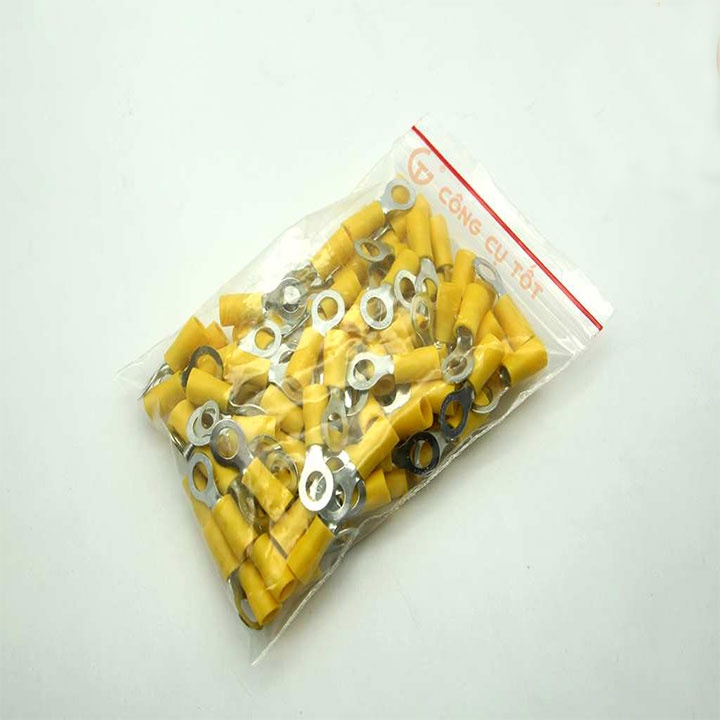 Đầu cos dây điện tròn bọc nhựa RV 2-6-8, đầu cốt bấm dây điện 1.5mm 2.5mm, cosse  đồng đấu nối điện