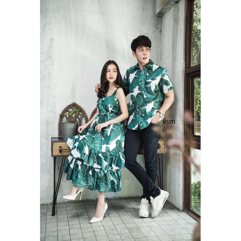 (Có BIGSIZE nữ 75kg nam 90kg) Áo váy đôi đi biển vải kate polyn mềm mát đẹp Forever Couple Fc1604