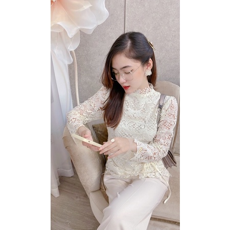 ÁO REN BUỘC NƠ EO