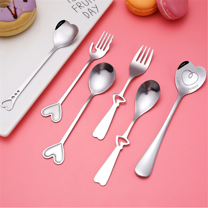 Muỗng nĩa inox hình trái tim sáng tạo