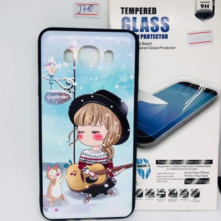 Ốp lưng thời trang viền dẻo cho samsung J710 tặng kính cường lực