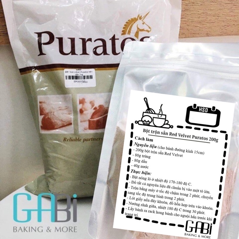 Bột trộn sẵn Red Velvet Puratos 200g
