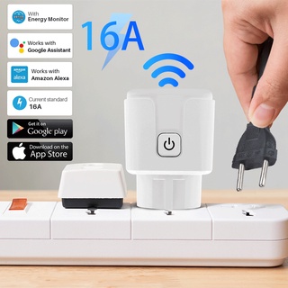 Smart Plug 16A WIFI Wireless Remote Socket No Gateway Voice Control EU Home Fire Retardant PC Smart Power Socket