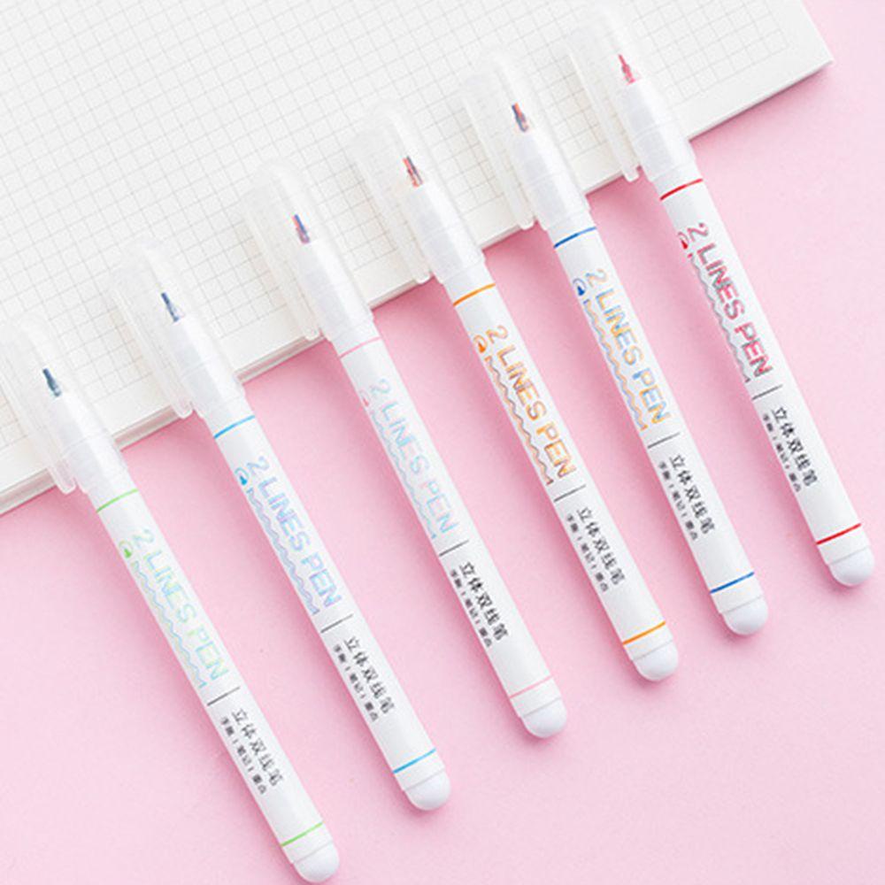 Set 6 Bút Mực Gel Hai Màu Sáng Tạo Dành Cho Học Sinh / Nhật Ký