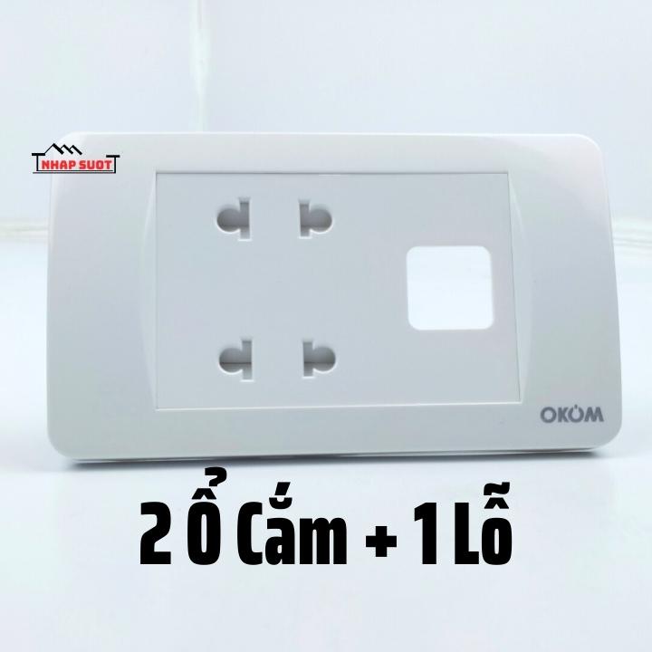 Mặt ổ cắm điện âm tường OKOM Vinakip có màng che  OKOM1