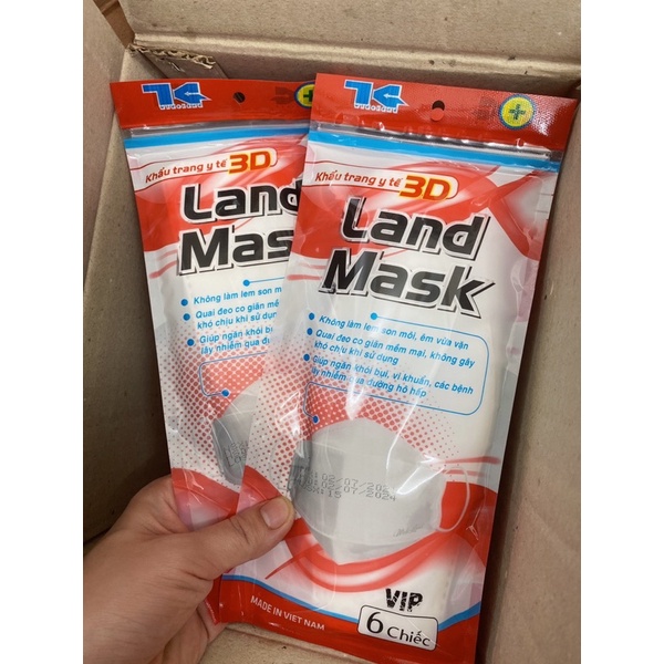 khẩu trang Land mask 3d gói 6c