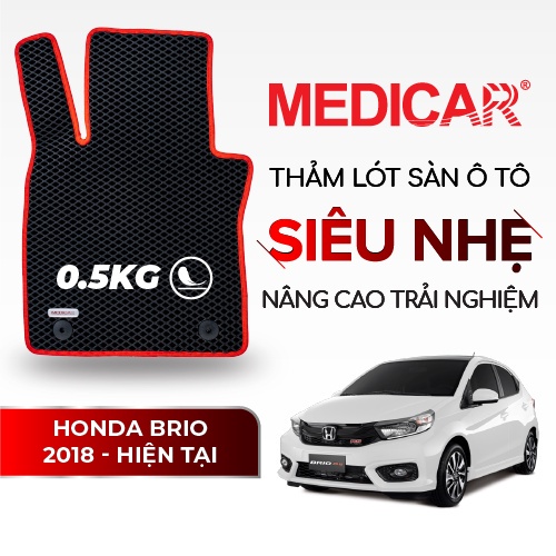 MEDICAR - Thảm Lót Sàn ô tô HONDA BRIO (2019 -&gt; Hiện tại), Form khít sàn xe, giữ bùn đất hiệu quả