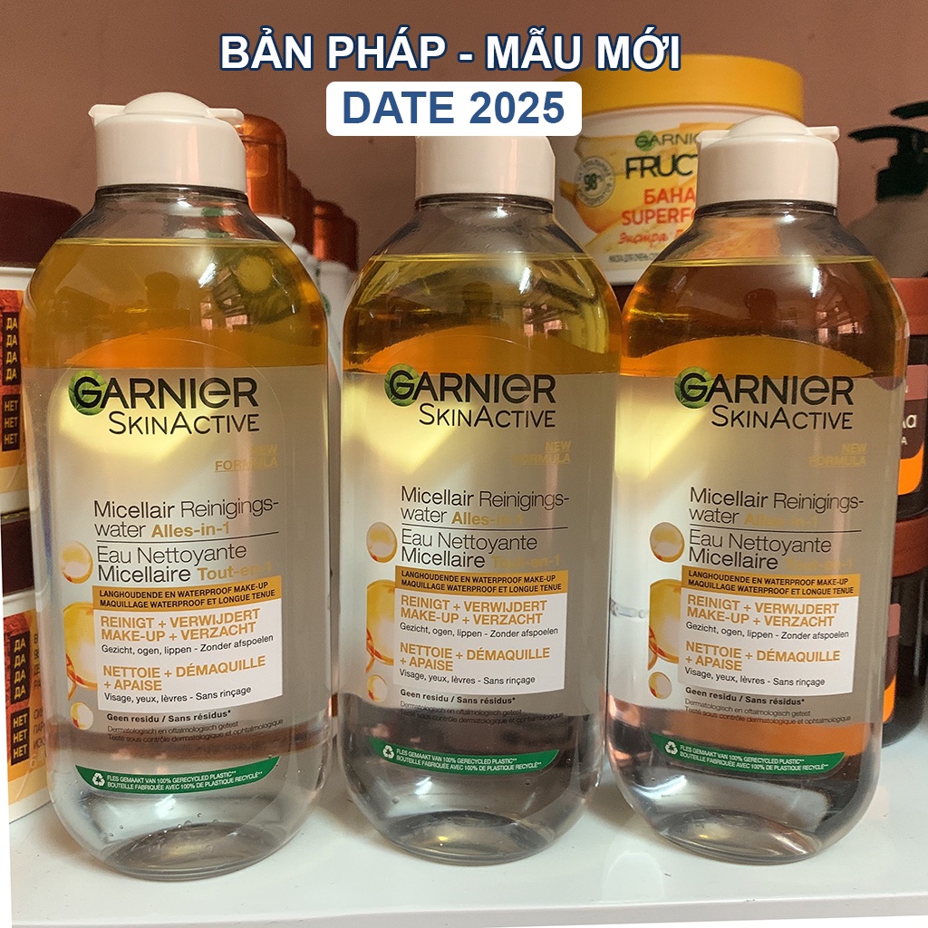 Tẩy trang Garnier Micellar với dầu argan dành cho mọi loại da Lọ 400ml