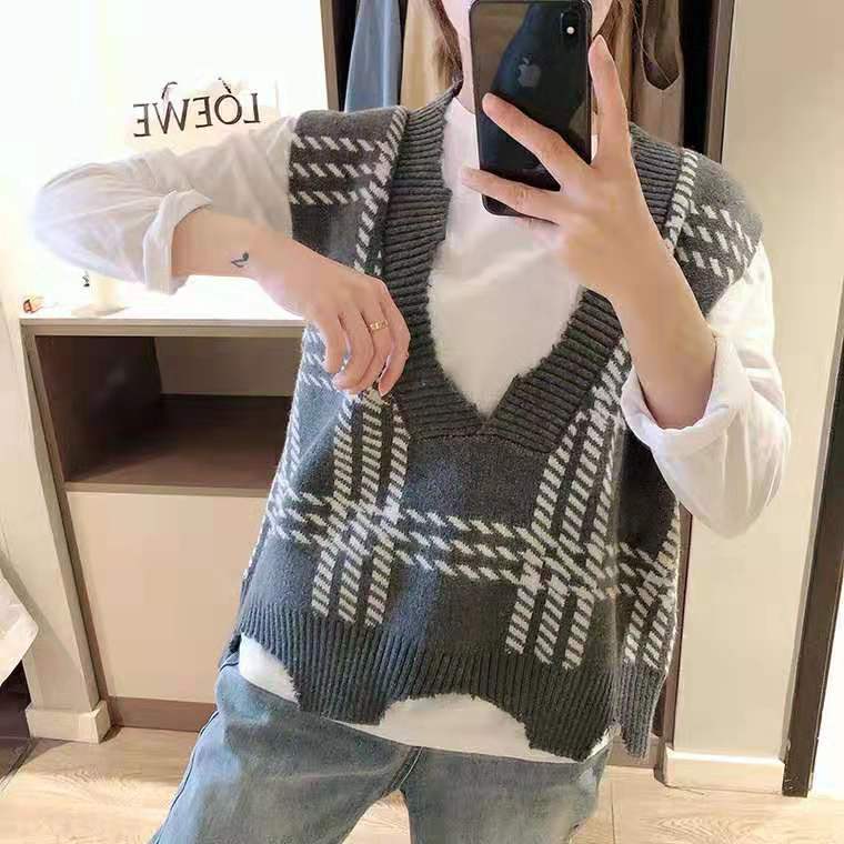 Áo Khoác Len Không Tay Dáng Rộng Phong Cách Hàn Quốc Trẻ Trung Cho Nữ