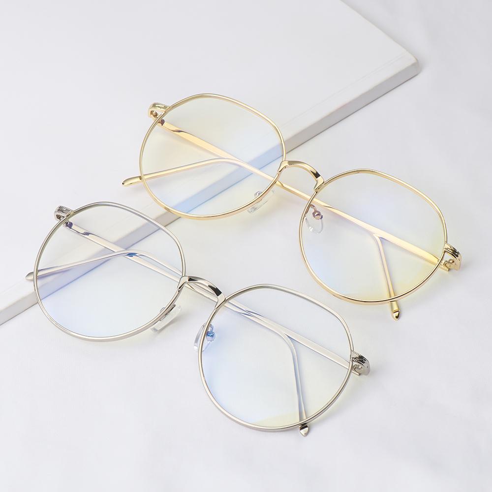 Mắt Kính Gọng Kim Loại Siêu Nhẹ Hình Tròn Cho Nam Nữ