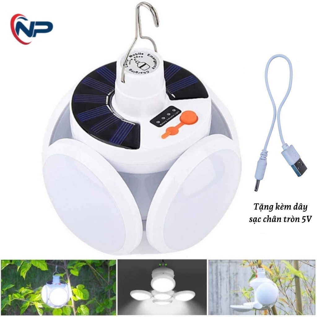 Đèn năng lượng mặt trời, đèn led gấp cánh hoa JQ-047 SHOPNHATPHONG, 5 chế độ sáng, cảm biến ánh sáng, chống nước ip65